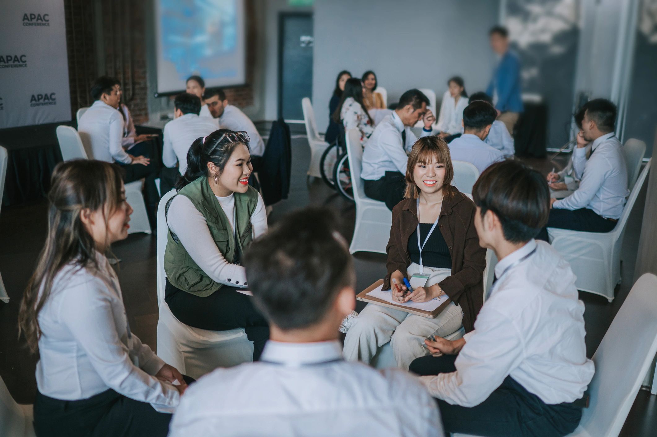 Business strategy workshop with team collaboration